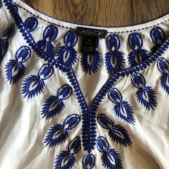 AS by DF treasure silk boho tunic top Sz M - Picture 4 of 6